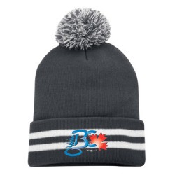 ATC STRIPED CUFF POM POM TOQUE
